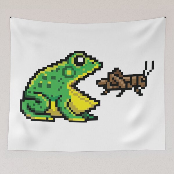 Item preview, Retro Arcade Style Pacman Frog Eating Cricket designed and sold by Petzzz.