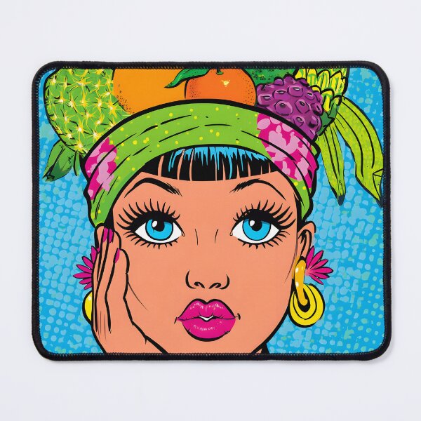 Item preview, Vibrant Woman with Fruit Headdress in Pop Art Style designed and sold by Artessie.