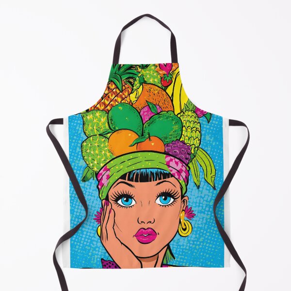 Item preview, Vibrant Woman with Fruit Headdress in Pop Art Style designed and sold by Artessie.