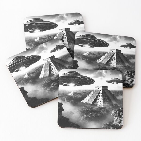 Item preview, “Ancient Pyramid UFO Encounter – Surreal Cosmic Art” designed and sold by Dogandesighn.