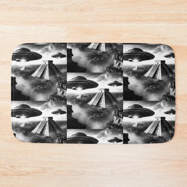 Item preview, “Ancient Pyramid UFO Encounter – Surreal Cosmic Art” designed and sold by Dogandesighn.