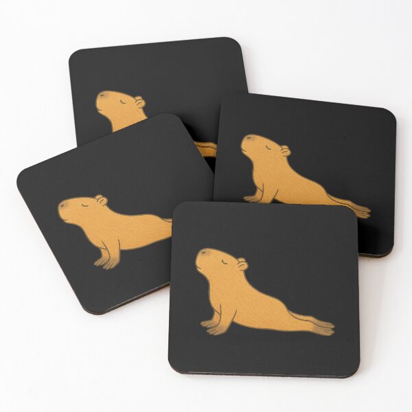 Item preview, Capybara Chaturanga Pose – Cute Stretching Capybara Yoga Illustration designed and sold by digitalbitcraft.
