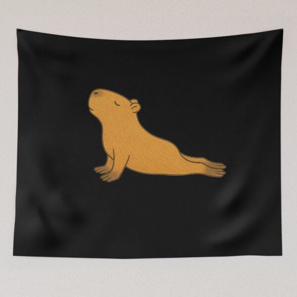 Item preview, Capybara Chaturanga Pose – Cute Stretching Capybara Yoga Illustration designed and sold by digitalbitcraft.