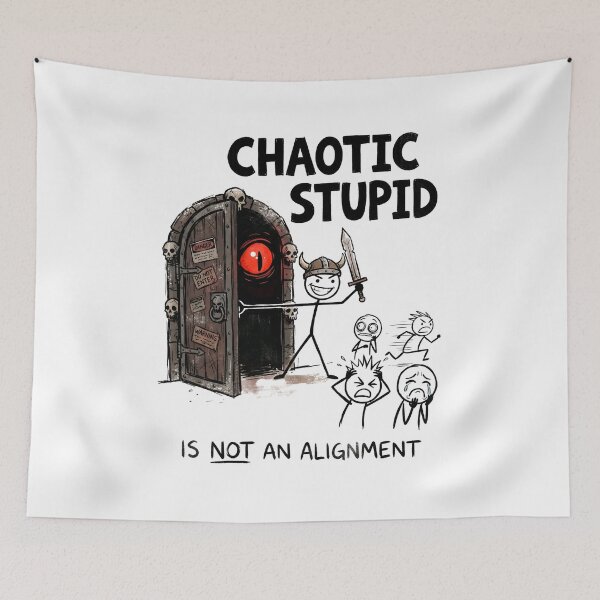 Item preview, Chaotic Stupid Is Not An Alignment Red Eye Graphic designed and sold by Fenay Designs.