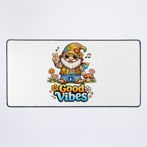 Item preview, Good Vibes Hippie Gnome – Peace Sign Happy Gnome Art designed and sold by Moriarty's Digital Visions.