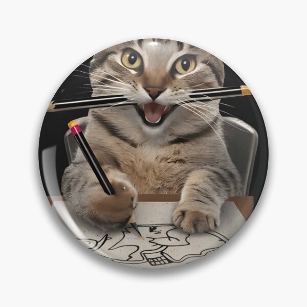 Item preview, Funny Cat Master Artist T-Shirt - Creative Genius At Work Graphic - Humorous Tabby Cat Drawing with Pencils - Cute Artist Kitten Gift for Painters and Cat Lovers designed and sold by ZyxDes.