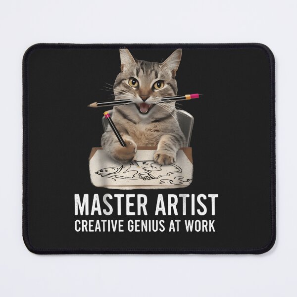 Item preview, Funny Cat Master Artist T-Shirt - Creative Genius At Work Graphic - Humorous Tabby Cat Drawing with Pencils - Cute Artist Kitten Gift for Painters and Cat Lovers designed and sold by ZyxDes.