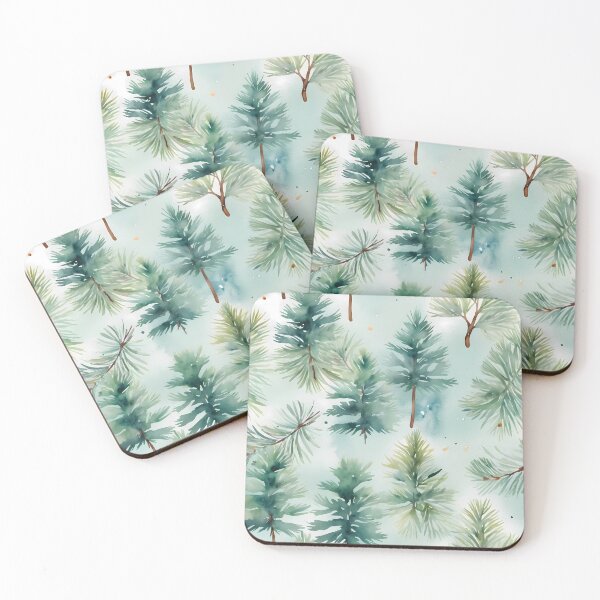 Item preview, Mighty Pine Watercolour Seamless Pattern – Nature-Inspired Home Decor designed and sold by sana designer.