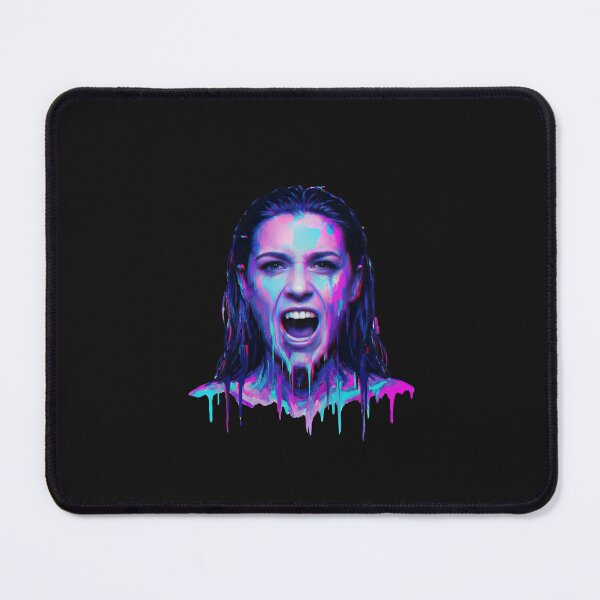Item preview, Neon Glitch Scream Portrait Cyberpunk Meltdown designed and sold by MarCinu Art.