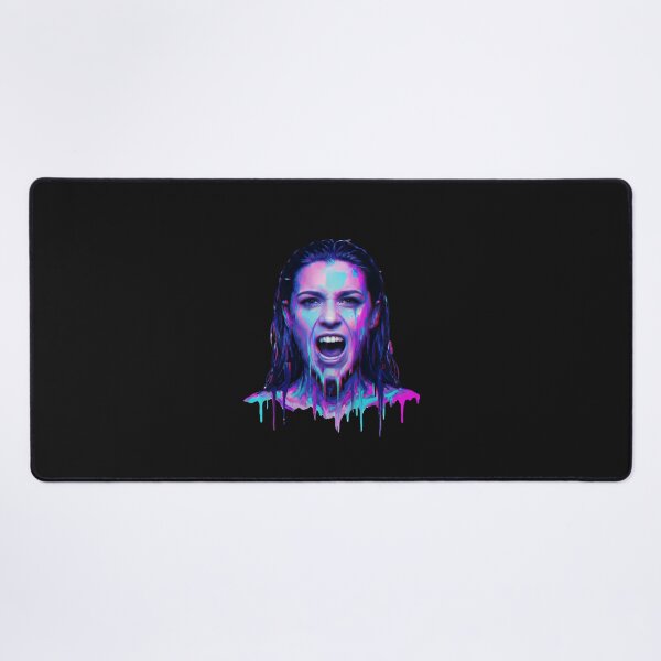 Item preview, Neon Glitch Scream Portrait Cyberpunk Meltdown designed and sold by MarCinu Art.