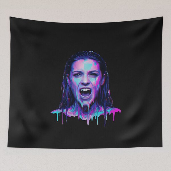 Item preview, Neon Glitch Scream Portrait Cyberpunk Meltdown designed and sold by MarCinu Art.