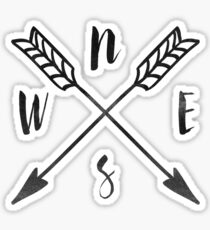 Compass Print, North, East, South, West Sticker