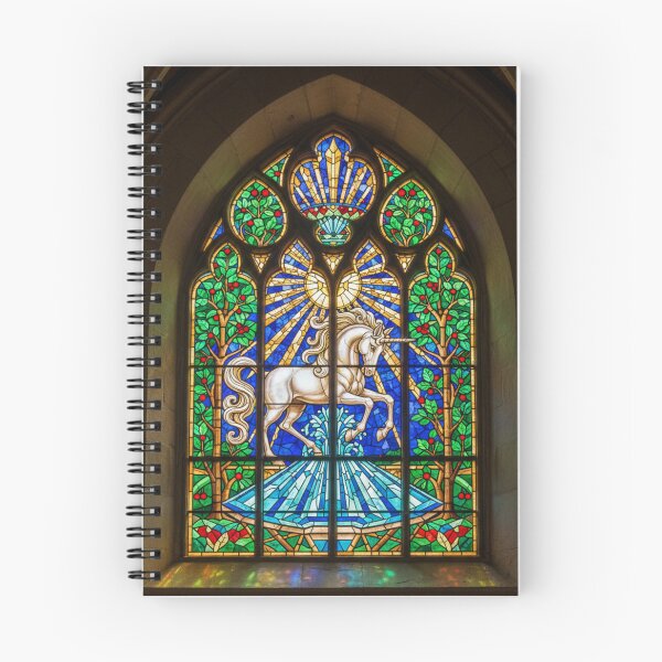 Item preview, Gothic Stained Glass Unicorn - Sacred Fountain Art designed and sold by SHK-Designs.