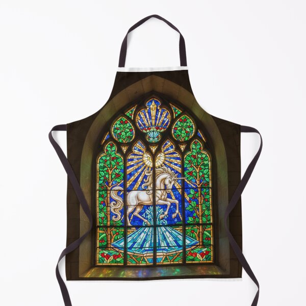Item preview, Gothic Stained Glass Unicorn - Sacred Fountain Art designed and sold by SHK-Designs.