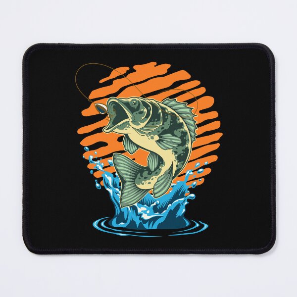 Item preview, Bass Fishing Retro Jumping Bass Splash designed and sold by ZuToMi.