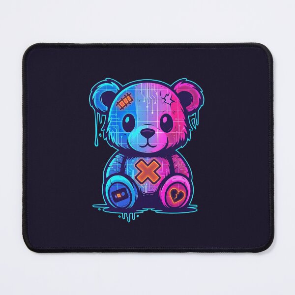 Item preview, Neon Glitch Bear Cyberpunk Circuit Aesthetics designed and sold by MarCinu Art.