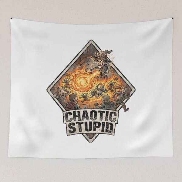 Item preview, Chaotic Stupid Wizard Fireball Spell Disaster Art designed and sold by Fenay Designs.