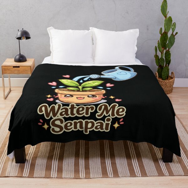 Item preview, Water Me Senpai - Cute Plant Illustration designed and sold by SidTastic .