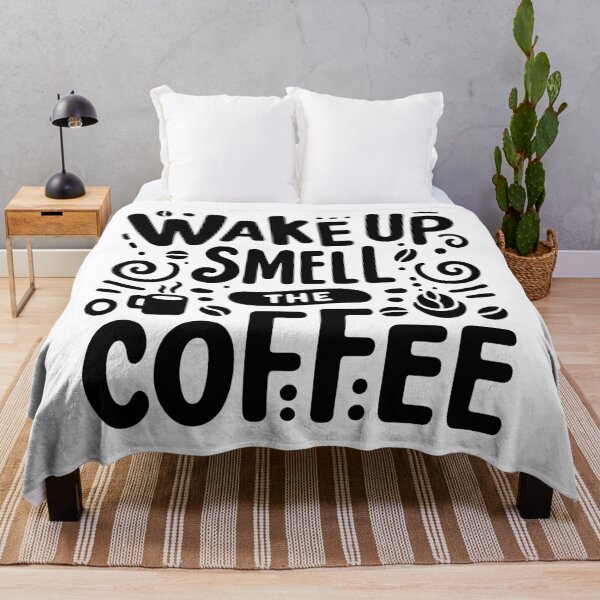 Item preview, Wake Up Smell The Coffee Quote | Bold Coffee Typography Design designed and sold by Lulunza.