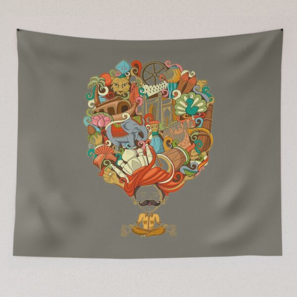 Item preview, Psychedelic Indian Doodle Art – Turban & Spiritual Vibes   designed and sold by Craft-Qasba .