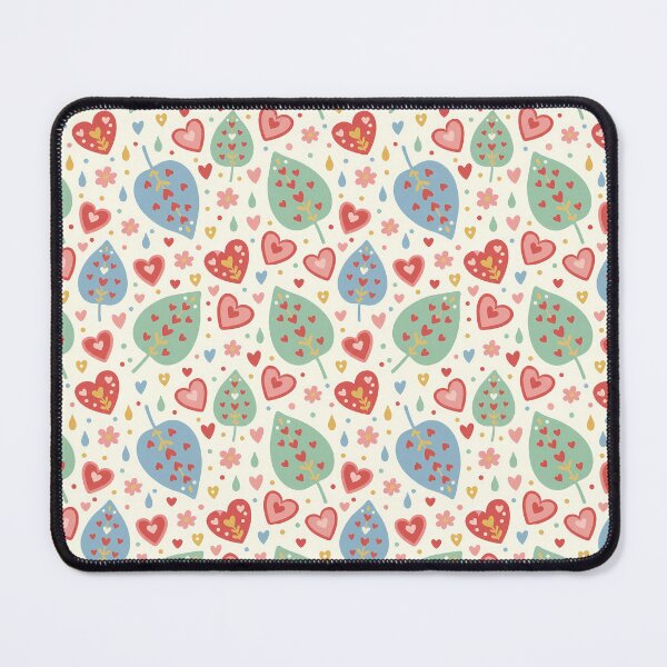 Item preview, Leaf and Heart Playful Valentine Seamless Pattern Folk Art by heidiannemorris © designed and sold by FOLK ART FUSION by heidiannemorris.