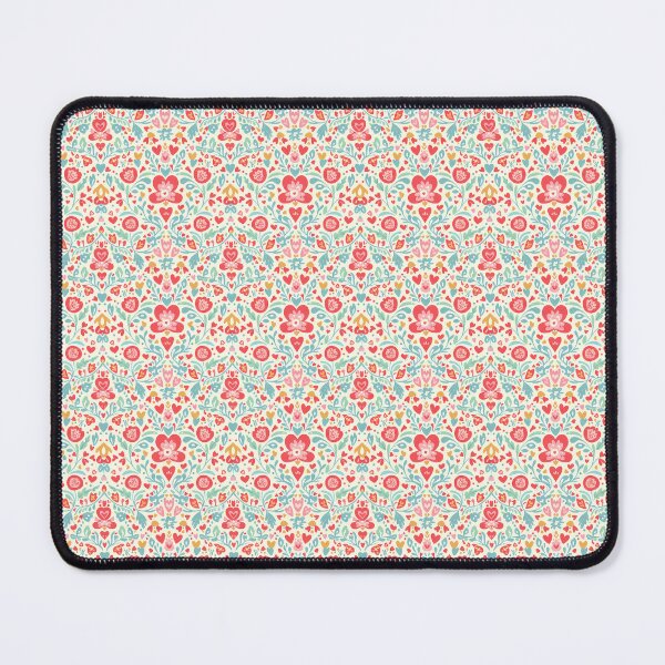 Item preview, Leaf and Heart Playful Valentine Seamless Pattern Folk Art by heidiannemorris © designed and sold by FOLK ART FUSION by heidiannemorris.