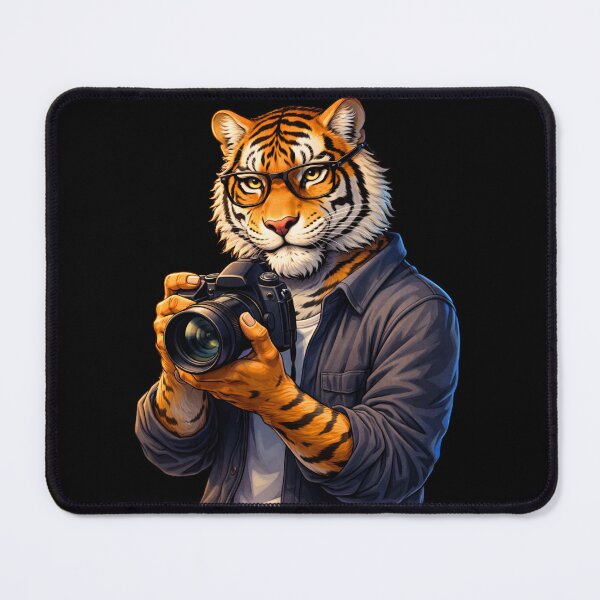 Item preview, Photographer Tiger with DSLR – Creative Camera Lifestyle Animal Art designed and sold by ColorSplash123.
