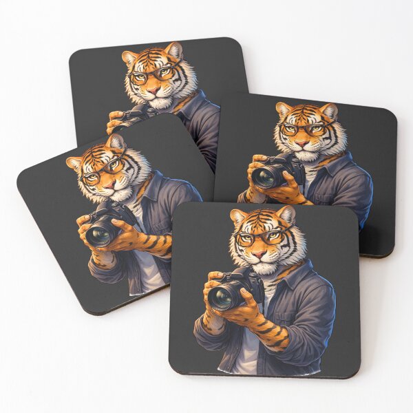 Item preview, Photographer Tiger with DSLR – Creative Camera Lifestyle Animal Art designed and sold by ColorSplash123.