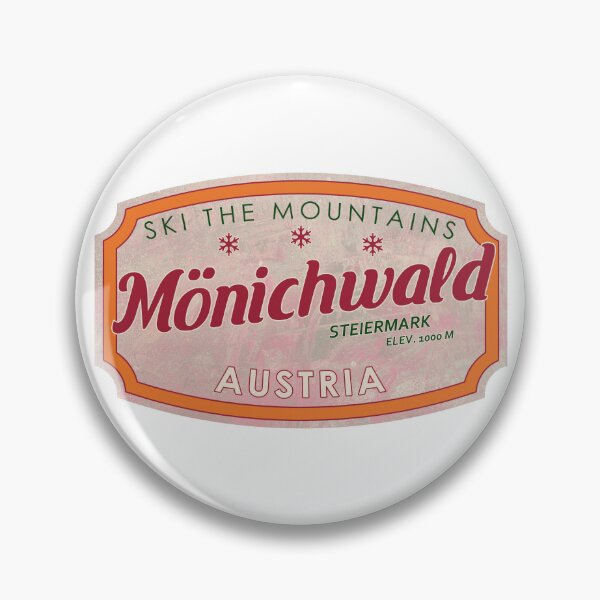 Item preview, Mönichwald, Austria, Steiermark, Ski, textured skiing badge designed and sold by Wanderful-roads.