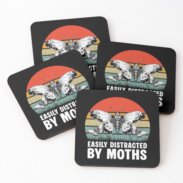 Item preview, Easily Distracted by Moths - Retro Vintage 70s Sunset Moth Lover designed and sold by Dmetalx Art Apparel.