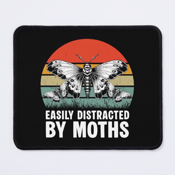 Item preview, Easily Distracted by Moths - Retro Vintage 70s Sunset Moth Lover designed and sold by Dmetalx Art Apparel.