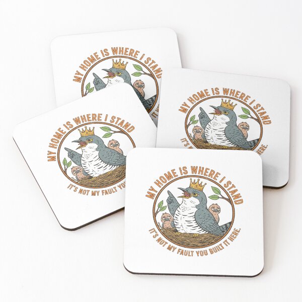 Item preview, Funny Cuckoo Bird Satire – My Home Is Where I Stand Retro 90s Vintage Art designed and sold by FakeJoo.