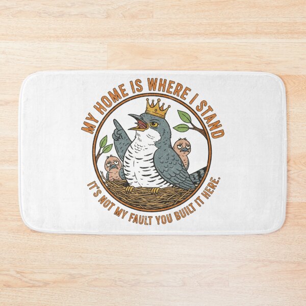 Item preview, Funny Cuckoo Bird Satire – My Home Is Where I Stand Retro 90s Vintage Art designed and sold by FakeJoo.