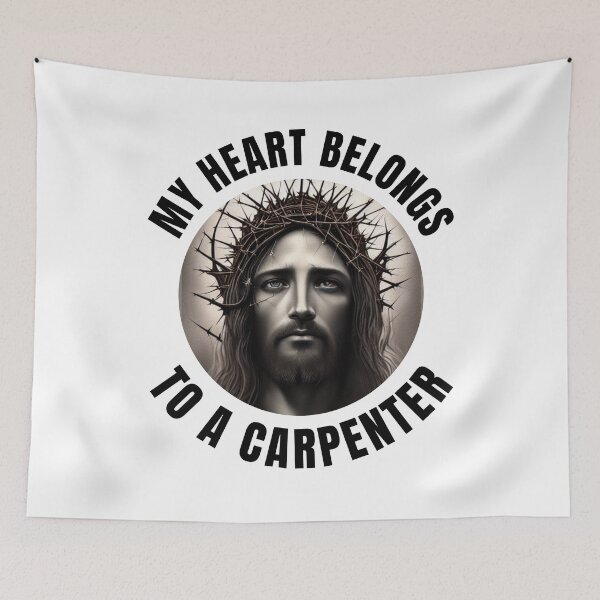 Item preview, Heart Belongs To A Carpenter Jesus Love Christian Faith Church Cross Resurrection  designed and sold by DogLover332.