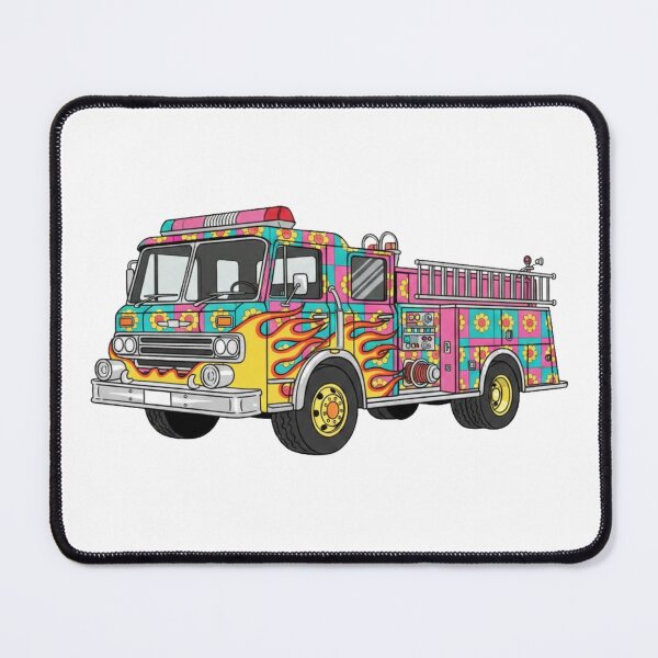 Item preview, Retro 70s Fire Truck Sticker - Flower Power Engine designed and sold by octozap.