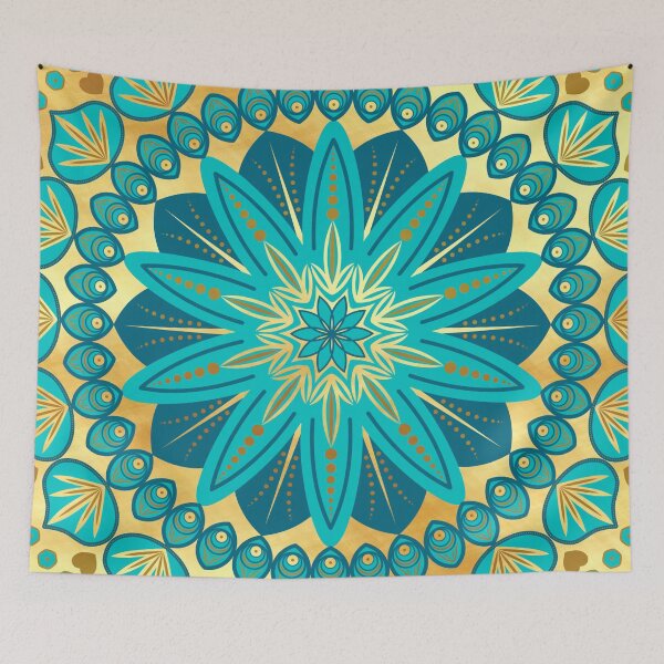 Item preview, Mandala blue and gold designed and sold by CreaTwinkles.
