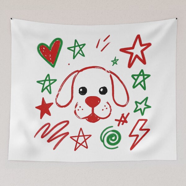 Item preview, Cute Dog and Symbols Sticker Set Illustration designed and sold by OjingO.