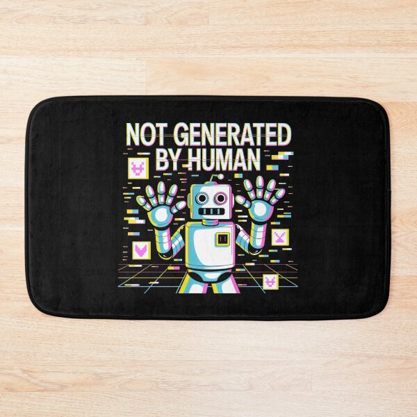 Item preview, Not Generated By Human Retro Robot - Glitch Art Aesthetic designed and sold by SplashTastic.