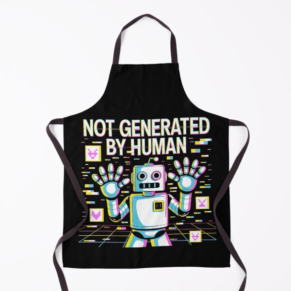 Item preview, Not Generated By Human Retro Robot - Glitch Art Aesthetic designed and sold by SplashTastic.
