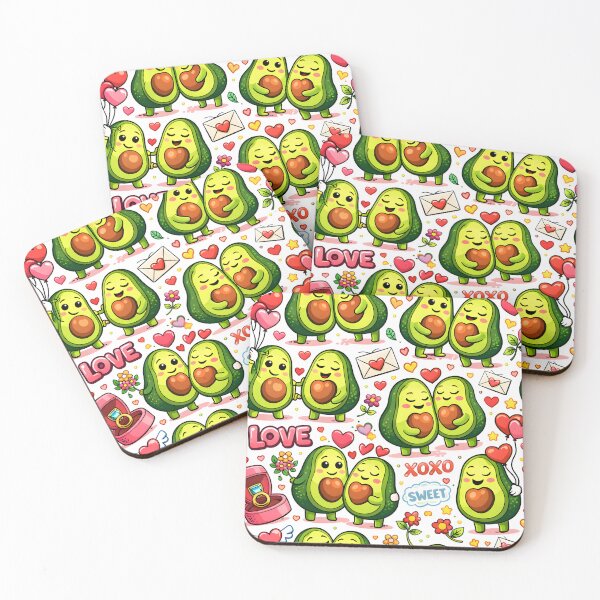 Item preview, Avocado Love Pattern – Cute Romantic Kawaii Food Art for Gifts & Accessories designed and sold by WAUZ.