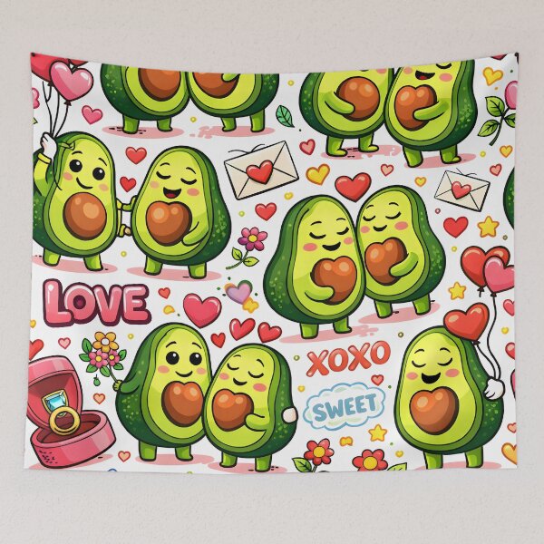 Item preview, Avocado Love Pattern – Cute Romantic Kawaii Food Art for Gifts & Accessories designed and sold by WAUZ.
