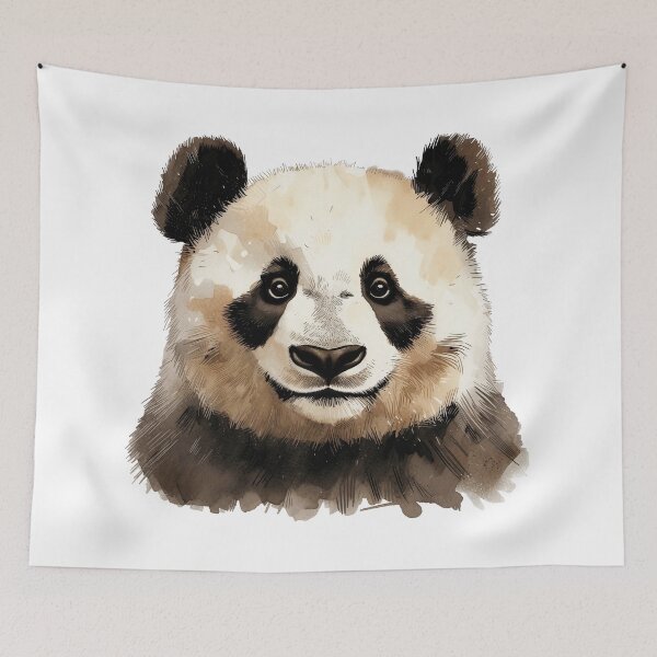 Item preview, Watercolor Cute Panda Face Illustration designed and sold by OjingO.