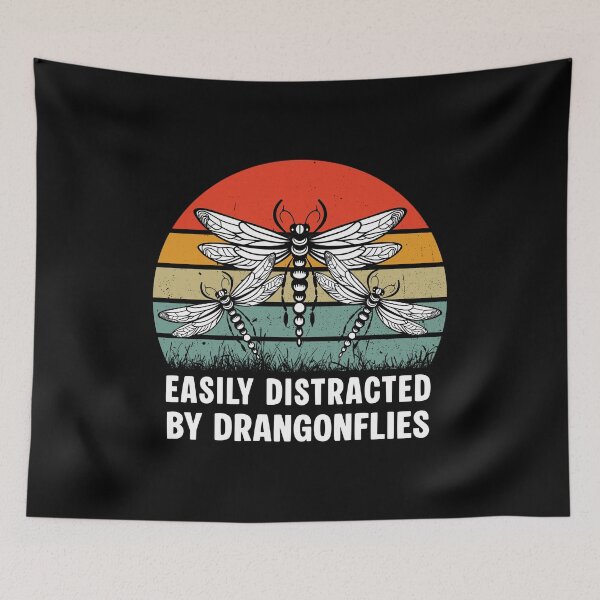 Item preview, Easily Distracted by Dragonflies - Retro Vintage 70s Sunset designed and sold by Dmetalx Art Apparel.