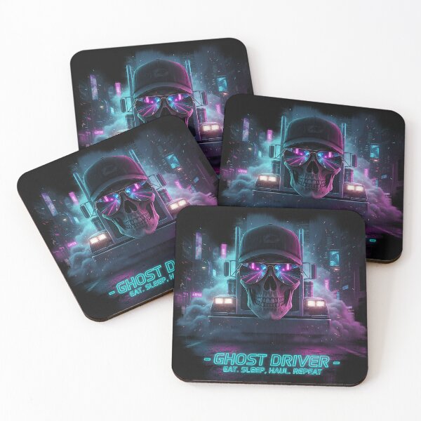 Item preview, Ghost Driver: Neon Skull & Heavy Hauler - Night Road Edition designed and sold by BounoWorld.