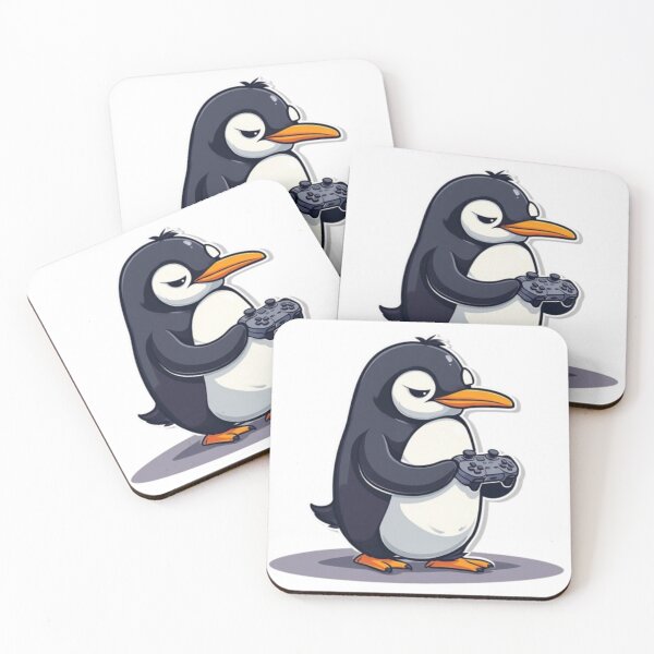 Item preview, Deadpan Penguin Gamer Mascot designed and sold by Witty Moon.