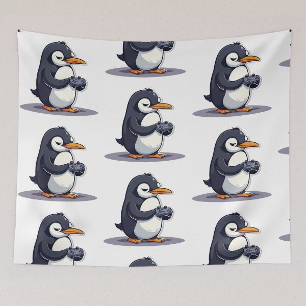 Item preview, Deadpan Penguin Gamer Mascot designed and sold by Witty Moon.