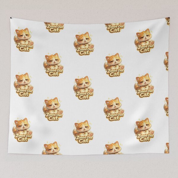 Item preview, Zoned Out Cat – 3D Adorable Huggable Cat Illustration designed and sold by mariavictoriamz.