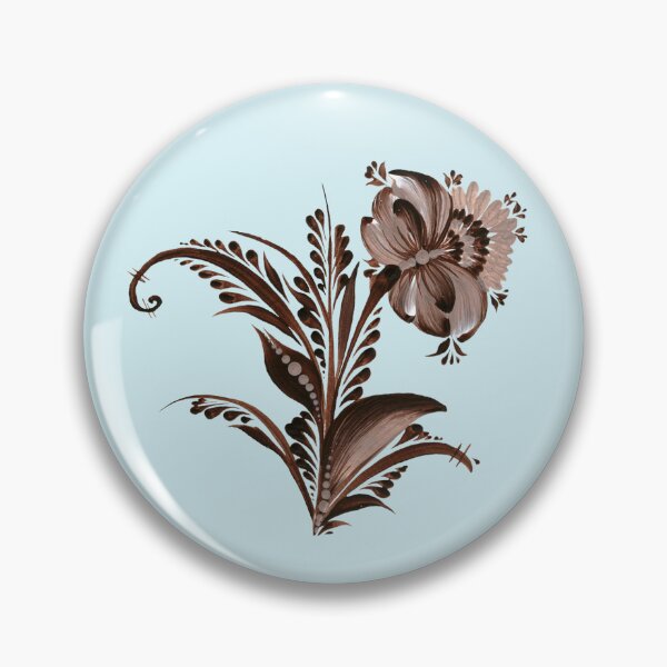 Item preview, Brown flower Ukraine art, Petrykivka style, author's drawing designed and sold by Sunflower-7.