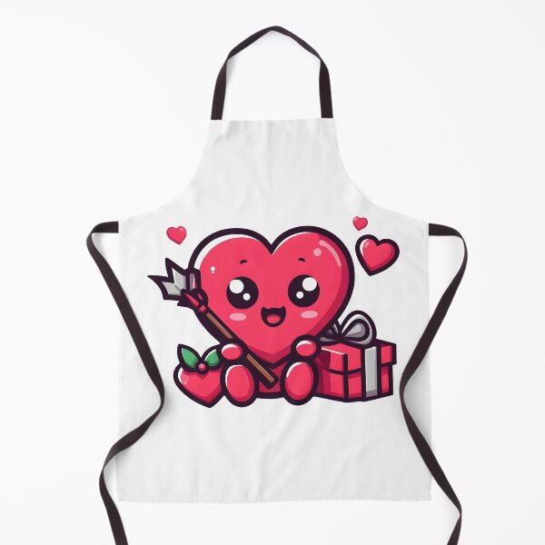 Item preview, Cute Valentine Heart Character with Arrow and Gift. designed and sold by The-T-In-Retro.