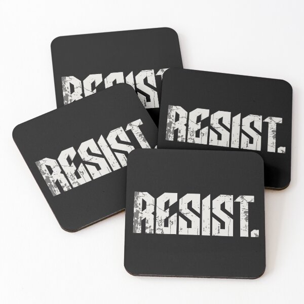 Item preview, RESIST. Distressed Text Stamped Protest Logo | Political Statement for Dark Backgrounds, Human Rights, ICE CPB Government designed and sold by LunasLittleFinds.